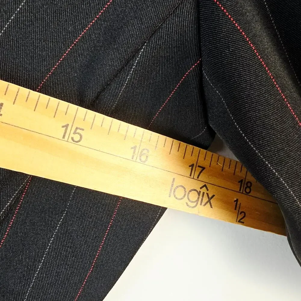 Vintage My Michelle Pant Suit Size 5/6 Black Red Pinstripe Y2K Office 2000s